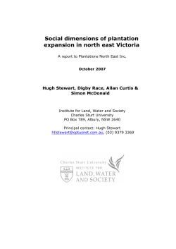 Social dimensions of plantation expansion in north east Victoria