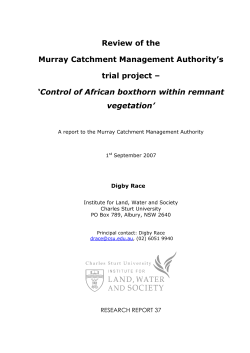 Review of the Murray Catchment Management Authority's trial project "Control of African boxthorn within remnant vegetation"