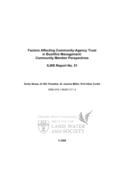 Factors Affecting Community-Agency Trust in Bushfire Management: Community Member Perspectives
