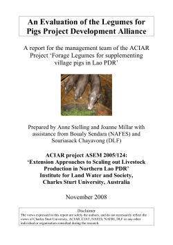 An evaluation of the Legumes for Pigs Project Development Alliance