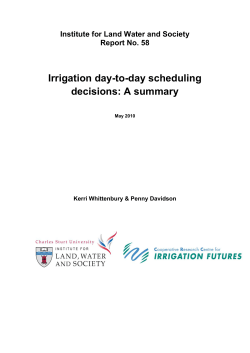 Irrigation day-to-day scheduling decisions: A summary