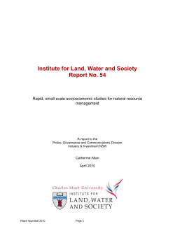 Rapid, small scale socioeconomic studies for natural resource management.
