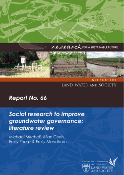 Social research to improve groundwater governance: Literature review