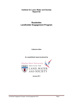 Roadsides Landholder engagment Program