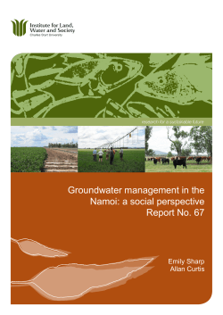 Groundwater management in the Namoi: a social perspective PDF