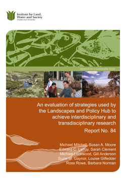 An evaluation of strategies used by the Landscapes and Policy Hub to achieve interdisciplinary and transdisciplinary research PDF