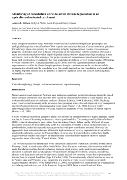 Monitoring of remediation works to arrest stream degradation in an agriculture-dominated catchment