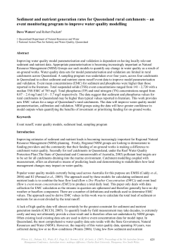 Sediment and nutrient generation rates for Queensland rural catchments - an event monitoring program to improve water quality modelling