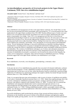 An interdisciplinary perspective of riverwork projects in the Upper Hunter Catchment, NSW: has river rehabilitation begun?