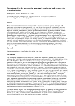Towards an objective approach for a regional - continental scale geomorphic river classification
