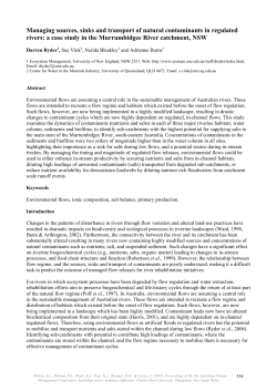 Managing sources, sinks and transport of natural contaminants in regulated rivers: a case study in the Murrumbidgee River catchment, NSW