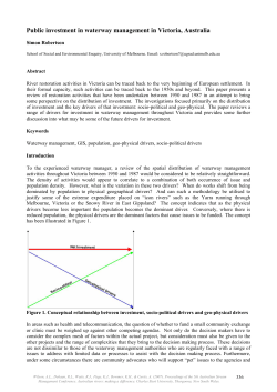 Public investment in waterway management in Victoria, Australia