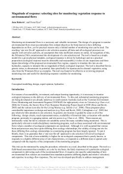 Magnitude of response: selecting sites for monitoring vegetation response to environmental flows