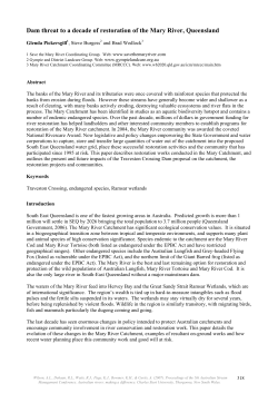 Dam threat to a decade of restoration of the Mary River, Queensland