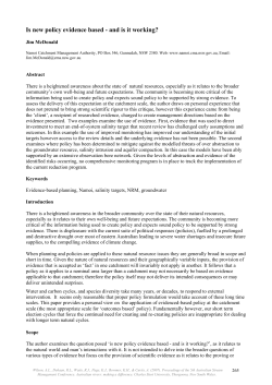 Is new policy evidence based - and is it working?