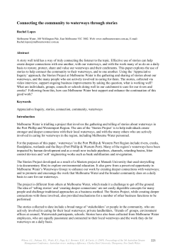 Connecting the community to waterways through stories