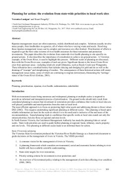 Planning for action: the evolution from state-wide priorities to local work sites