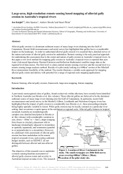 Large-area, high-resolution remote sensing based mapping of alluvial gully erosion in Australia 's tropical rivers