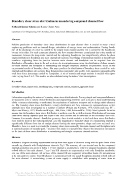 Boundary shear stress distribution in meandering compound channel flow