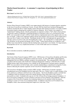 Market-based incentives: A consumer's experience of participating in River Tender