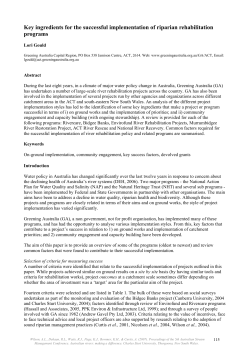 Key ingredients for the successful implementation of riparian rehabilitation programs