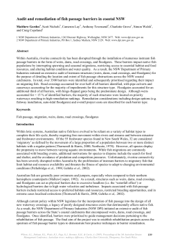 Audit and remediation of fish passage barriers in coastal NSW