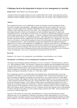Challenges faced in the integration of science in river management in Australia