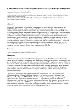 Community wetland monitoring in the South Australian Murray-Darling Basin