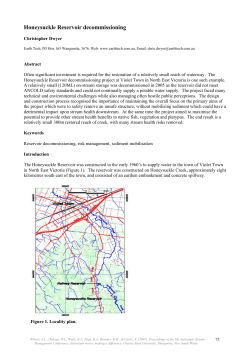 Honeysuckle Reservoir decommissioning