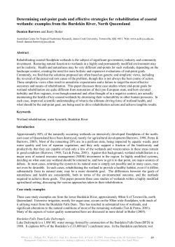 Determining end-point goals and effective strategies for rehabilitation of coastal wetlands: examples from the Burdekin River , North Queensland