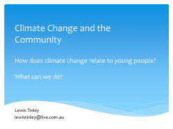 Climate change - how does it relate to young people and what can we do