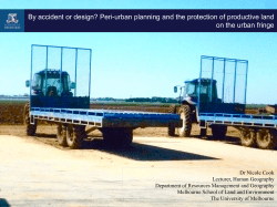 By Accident or Design? Peri-Urban Planning and the Protection of Productive Land on the Urban Fringe