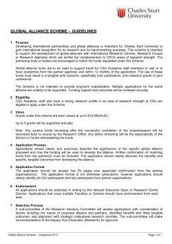 Global Alliance Scheme Guidelines