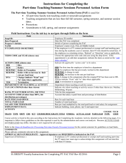 Instructions for Part-time Teaching/Summer Sessions PAF