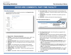 Enter Hire Comments for Part-time Faculty - Job Aid