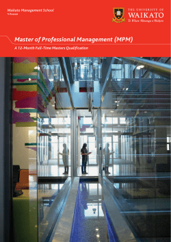 Master of Professional Management handbook