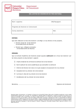 Impreso rellenado de la solicitud de codirecci n de tesis doctoral.