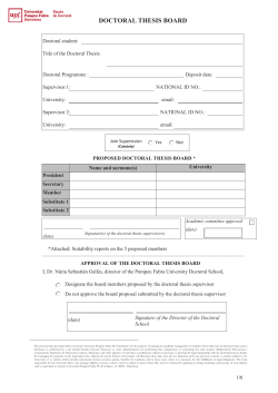 A doctoral thesis deposit and defence authorization application form