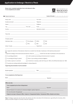 Application to Embargo a Thesis
