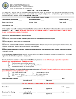 Sole Source Justification Form