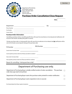 Purchase Order Cancel/Close Request Form