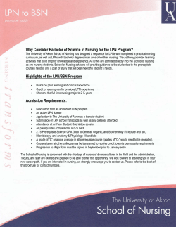 BSN for LPNs Program brochure