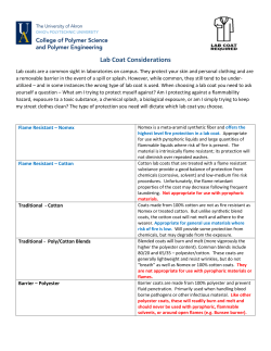 Lab Coat Considerations