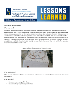 March 2016 - Vessel Explosion