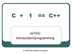 Introduction to C++