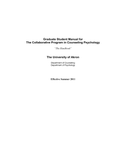 Collaborative Program in Counseling Psychology Graduate Manual (pdf)