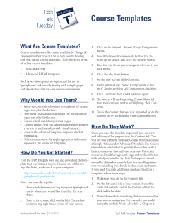 Download the handout on using course templates