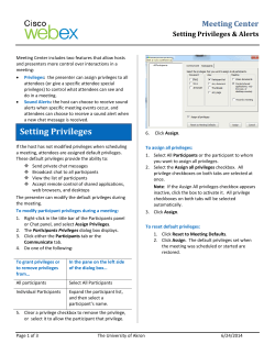 Privileges and Alerts
