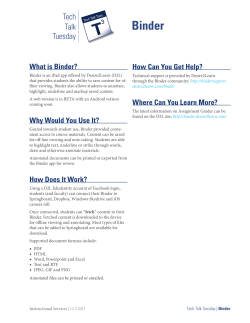 Download the Tech Talk Tuesday handout to learn more about Binder