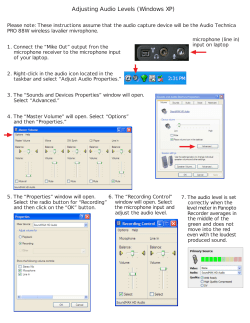 Adjusting Audio Levels (Windows XP)